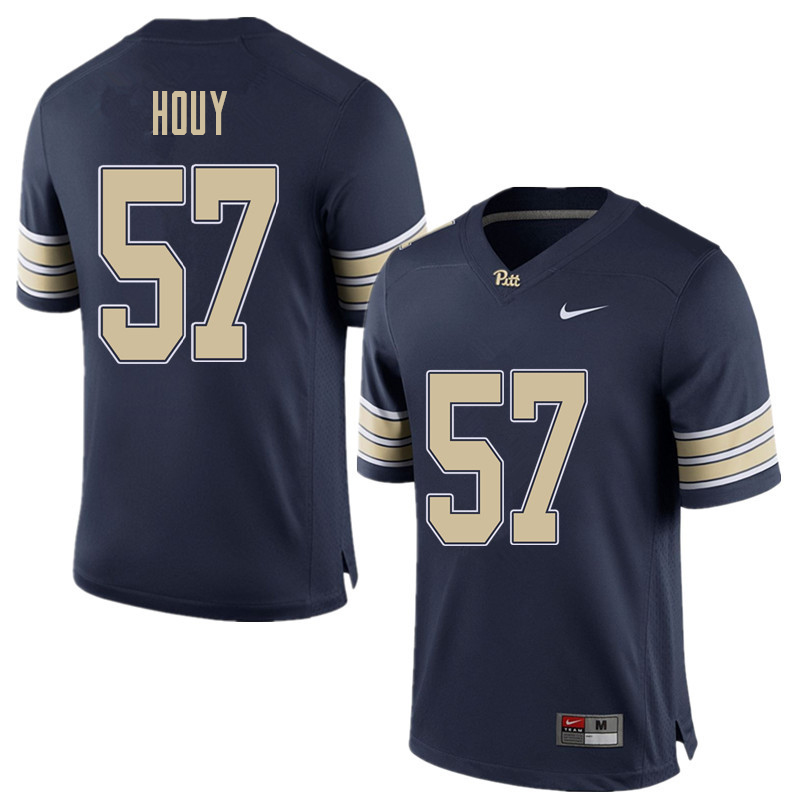 Men #57 Gabe Houy Pittsburgh Panthers College Football Jerseys Sale-Home Blue